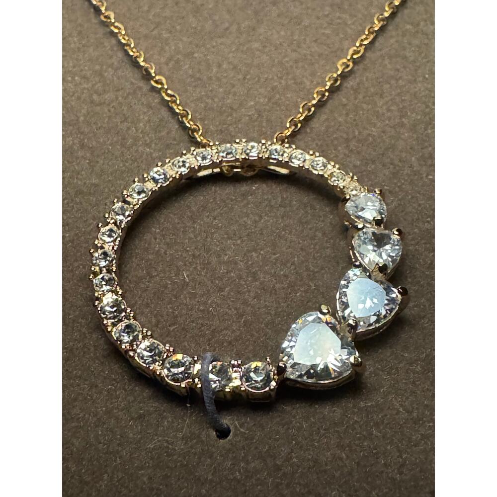Nolan Miller Circle of Heart Crystal Necklace 18in